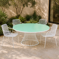 Palma Outdoor Dining Set Aluminum White Terrace Aletraris Furniture Cyprus