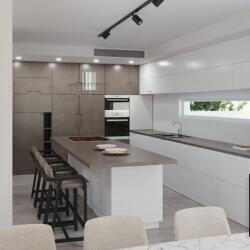 Modern White Gloss Kitchen Design Of A Priviate Residence In Nicosia